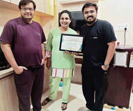 Dr. Juhul Patel training certificate